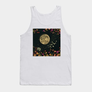 Virgo Zodiac Flower Moon Night Sky Tank Top